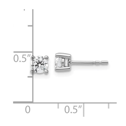 True Origin 14K White Gold 1/2 carat Lab Grown Diamond VS+ F+ Round Four Prong Heavy Weight Complete Stud Earrings