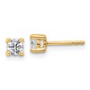 True Origin 14K Yellow Gold 1/2 carat Lab Grown Diamond VS+ F+ Round Four Prong Heavy Weight Complete Stud Earrings