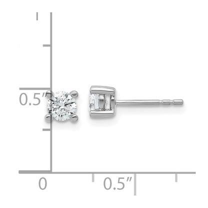 True Origin 14K White Gold 2/3 carat Lab Grown Diamond VS+ F+ Round Four Prong Heavy Weight Complete Stud Earrings