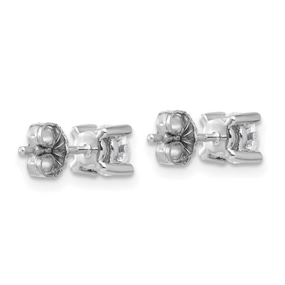 True Origin 14K White Gold 3/4 carat Lab Grown Diamond VS+ F+ Round Four Prong Heavy Weight Complete Stud Earrings