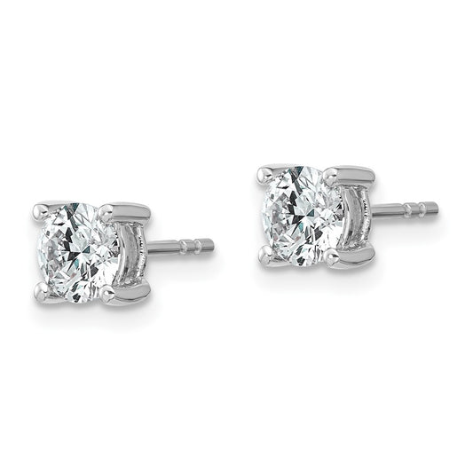 True Origin 14K White Gold 1 carat Lab Grown Diamond VS+ F+ Round Four Prong Heavy Weight Complete Stud Earrings