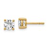 True Origin 14K Yellow Gold 1 carat Lab Grown Diamond VS+ F+ Round Four Prong Heavy Weight Complete Stud Earrings