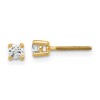 True Origin 14K Yellow Gold 1/5 carat Lab Grown Diamond VS+ F+ Round Four Prong Heavy Weight Screw Back Complete Stud Earrings