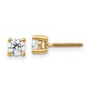 True Origin 14K Yellow Gold 1/2 carat Lab Grown Diamond VS+ F+ Round Four Prong Heavy Weight Screw Back Complete Stud Earrings