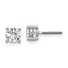True Origin 14K White Gold 1 carat Lab Grown Diamond VS+ F+ Round Four Prong Heavy Weight Screw Back Complete Stud Earrings