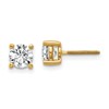 True Origin 14K Yellow Gold 1 carat Lab Grown Diamond VS+ F+ Round Four Prong Heavy Weight Screw Back Complete Stud Earrings