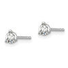 14k White Gold 1/4 ctw Lab Grown Diamond VS+ F+ Round 3 Prong Heavy Wt. Stud Earrings