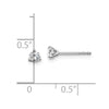 14k White Gold 1/4 ctw Lab Grown Diamond VS+ F+ Round 3 Prong Heavy Wt. Stud Earrings