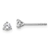 True Origin 14K White Gold 1/4 carat Lab Grown Diamond VS+ F+ Round Three Prong Heavy Weight Complete Stud Earrings