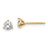 True Origin 14K Yellow Gold 1/2 carat Lab Grown Diamond VS+ F+ Round Three Prong Heavy Weight Complete Stud Earrings
