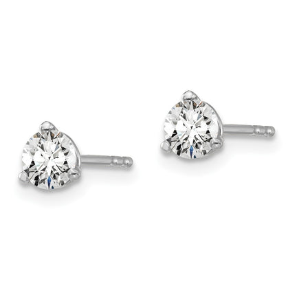 True Origin 14K White Gold 1/2 carat Lab Grown Diamond VS+ F+ Round Three Prong Heavy Weight Complete Stud Earrings