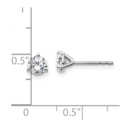 True Origin 14K White Gold 3/4 carat Lab Grown Diamond VS+ F+ Round Three Prong Heavy Weight Complete Stud Earrings