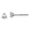 True Origin 14K White Gold 1/4 carat Lab Grown Diamond VS+ F+ Round Three Prong Heavy Weight Screw Back Complete Stud Earrings