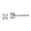 14k White Gold 1/4 carat Lab Grown Diamond VS+ F+ Princess Complete Four Prong Stud Earrings