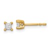 14k 1/4 carat Lab Grown Diamond VS+ F+ Princess Complete Four Prong Stud Earrings