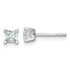 14k White Gold 1/2 carat Lab Grown Diamond VS+ F+ Princess Complete Four Prong Stud Earrings