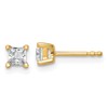 14k 1/2 carat Lab Grown Diamond VS+ F+ Princess Complete Four Prong Stud Earrings
