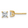 14k 3/4 carat Certified Lab Grown Diamond VS+ F+ Princess Complete Four Prong Stud Earrings