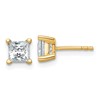 14k 1 1/2 carat Lab Grown Diamond VS+ F+ Princess Complete Four Prong Stud Earrings