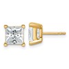 14k 5 carat Lab Grown Diamond VS/SI+ G+ Princess Complete Four Prong Stud Earrings
