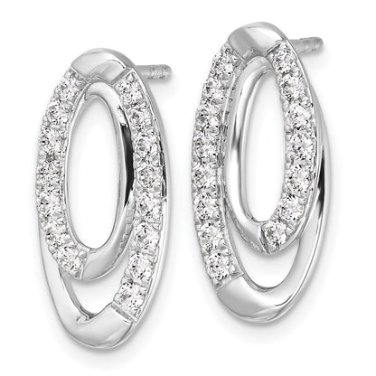14k White Gold 5/8 carat Lab Grown Diamond VS/SI+ G+ Complete Oval Post Earrings