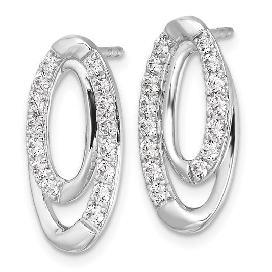14k White Gold 5/8 carat Lab Grown Diamond VS/SI+ G+ Complete Oval Post Earrings