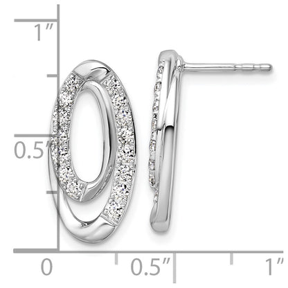 14k White Gold 5/8 carat Lab Grown Diamond VS/SI+ G+ Complete Oval Post Earrings