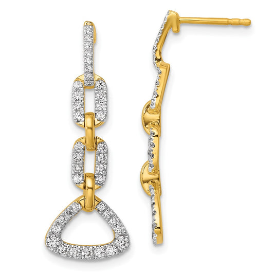 14K Lab Grown Diamond VS/SI+ G+ Fancy Post Dangle Earrings