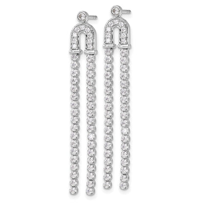 14k White Gold 2 carat Lab Grown Diamond VS/SI+ G+ Complete Dangle Post Earrings