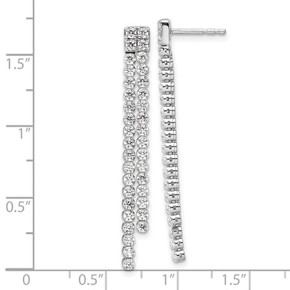 14k White Gold 1 7/8 carat Lab Grown Diamond VS/SI+ G+ Complete Dangle Post Earrings