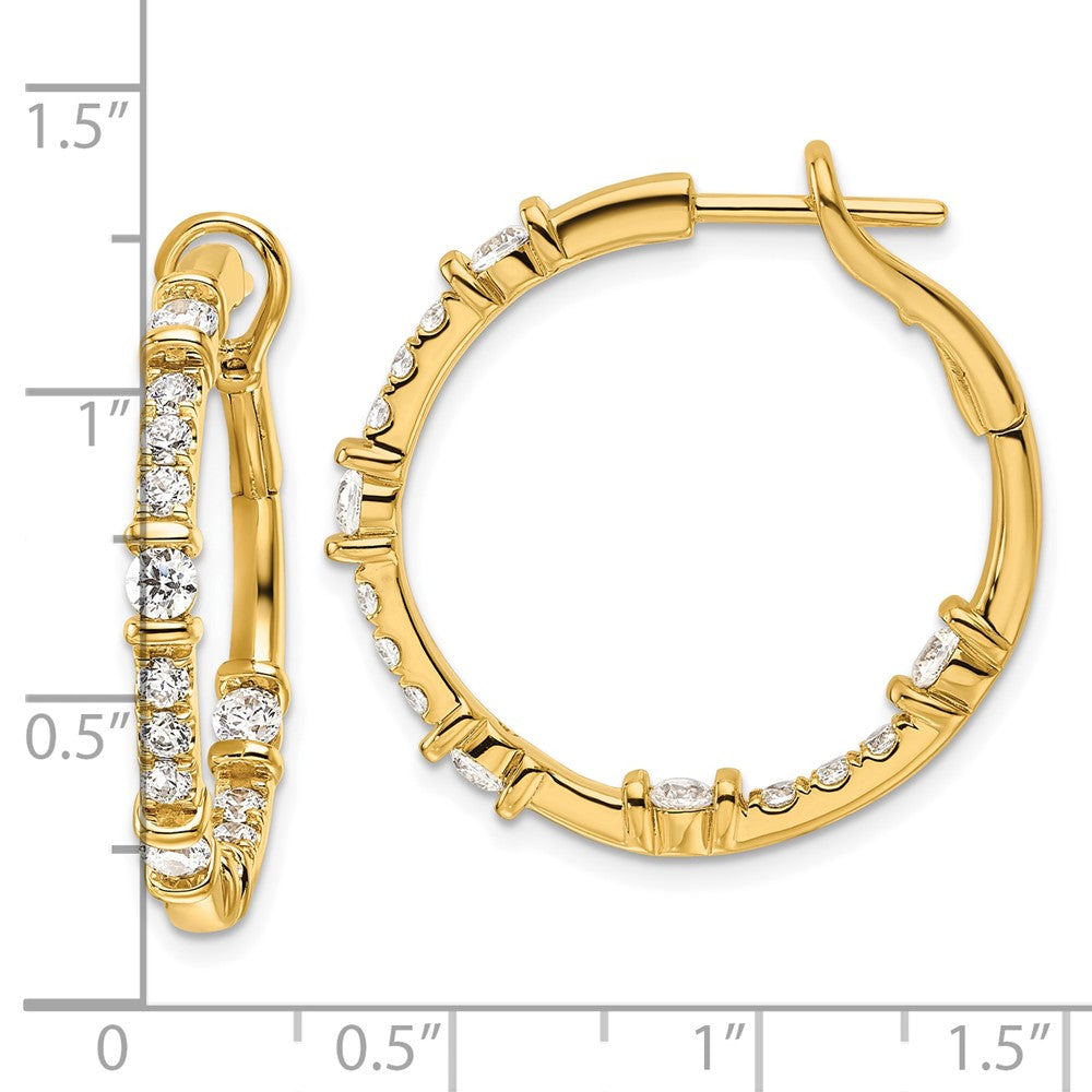 14k 1 1/2 carat Lab Grown Diamond VS/SI+ G+ Complete In and Out Hoop Earrings