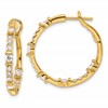 14k 1 1/2 carat Lab Grown Diamond VS/SI+ G+ Complete In and Out Hoop Earrings