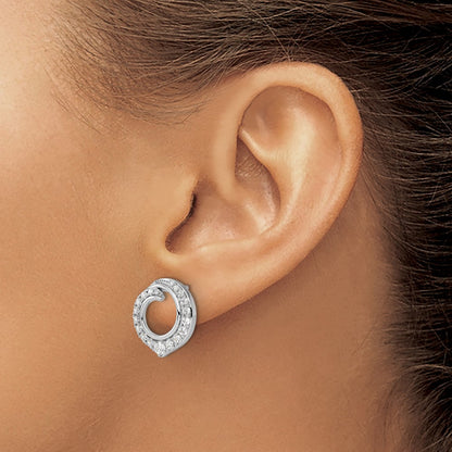 14k White Gold 1 carat Lab Grown Diamond VS/SI+ G+ Circle Post Earrings