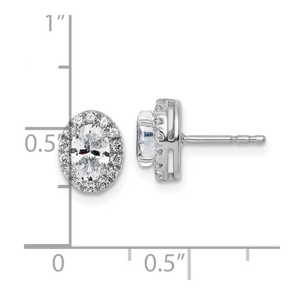 14k White Gold 1/4 carat Lab Grown Diamond VS/SI+ G+ Semi-Mount Oval Halo Earrings