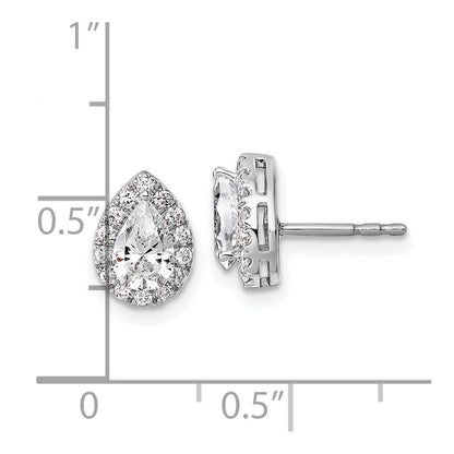 14k White Gold 1/4 carat Lab Grown Diamond VS/SI+ G+ Semi-Mount Pear Halo Earrings