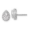 14k White Gold 1/4 carat Lab Grown Diamond VS/SI+ G+ Semi-Mount Pear Halo Earrings