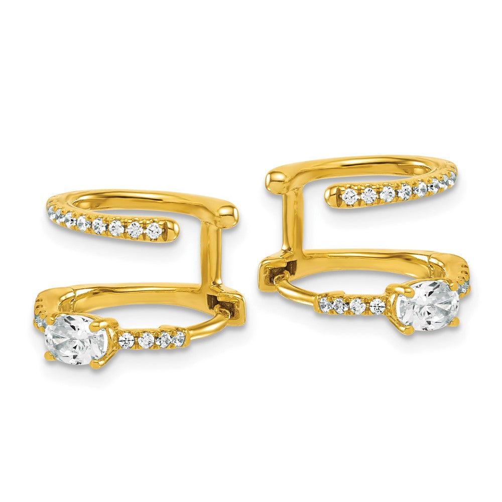 True Origin 14K Yellow Gold 5/8 carat Lab Grown Diamond VS+ F+ Hinged Hoop Complete Earrings