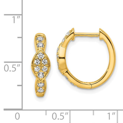 True Origin 14K Yellow Gold 1/3 carat Lab Grown Diamond VS+ F+ Hinged Hoop Complete Earrings