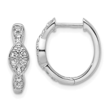 True Origin 14K White Gold 1/3 carat Lab Grown Diamond VS+ F+ Hinged Hoop Complete Earrings