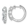 True Origin 14K White Gold 3 carat Lab Grown Diamond VS+ F+ Three Stone Hinged Hoop Complete Earrings