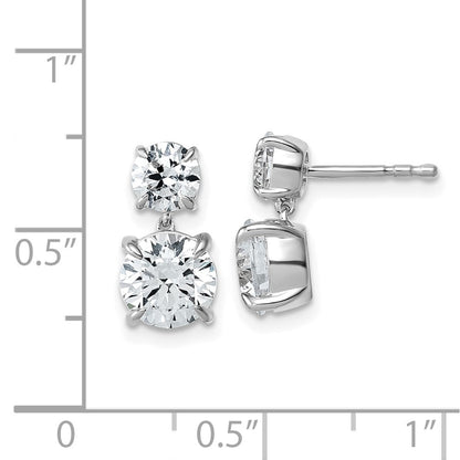True Origin 14K White Gold 2 7/8 carat Lab Grown Diamond VS+ F+ Complete Post Dangle Earrings