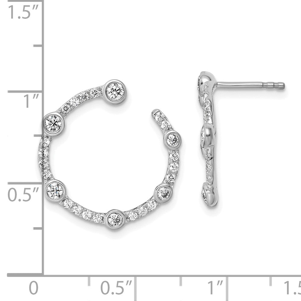 True Origin 14K White Gold 7/8 carat Lab Grown Diamond VS+ F+ Circular Post Complete Earrings