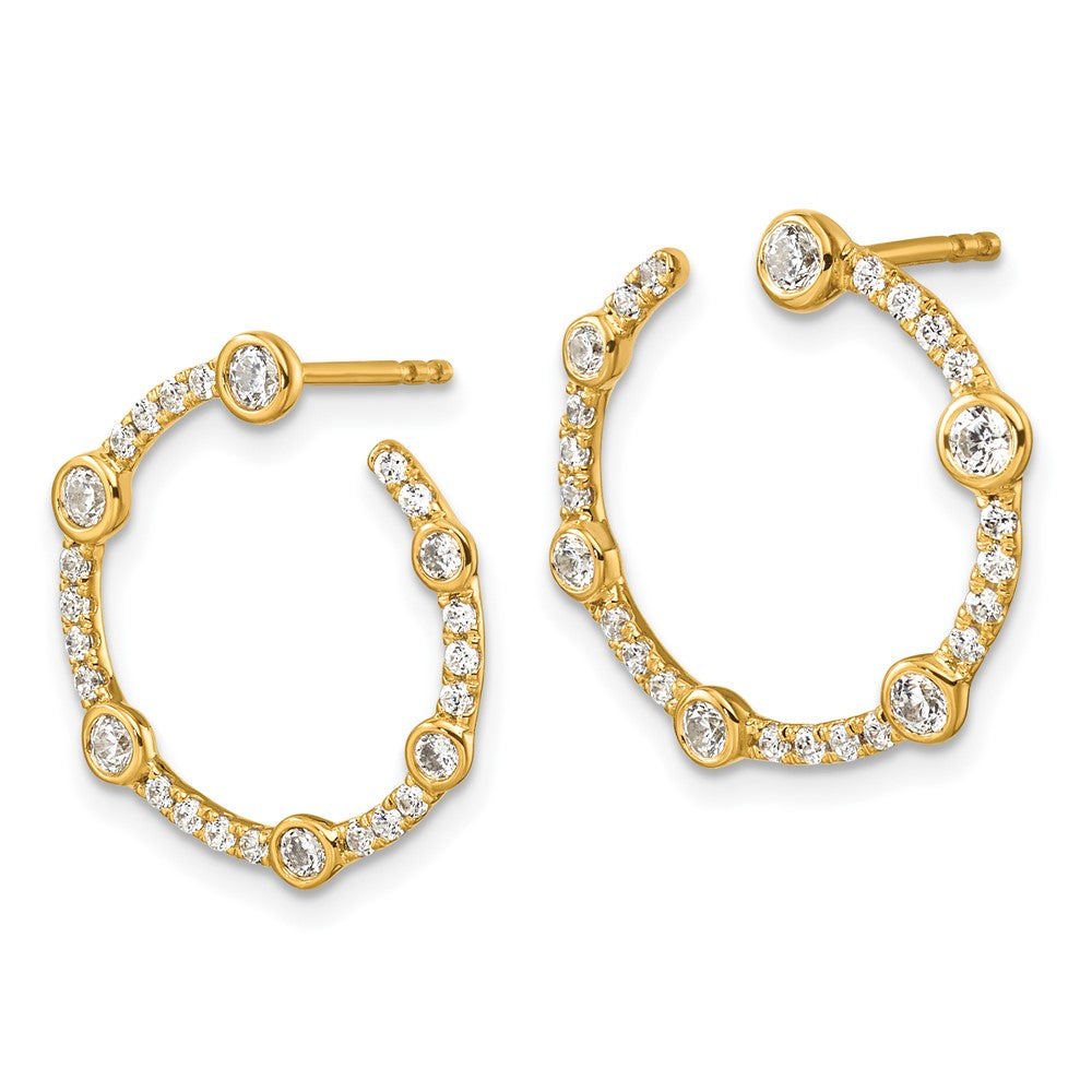 True Origin 14K Yellow Gold 7/8 carat Lab Grown Diamond VS+ F+ Circular Post Complete Earrings