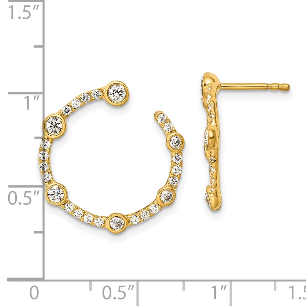 True Origin 14K Yellow Gold 7/8 carat Lab Grown Diamond VS+ F+ Circular Post Complete Earrings