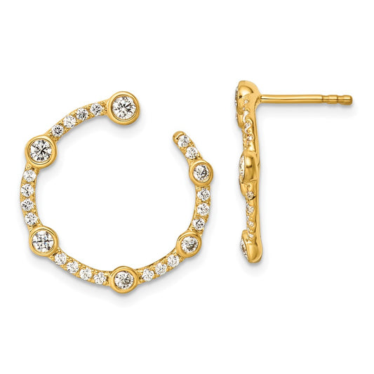 True Origin 14K Yellow Gold 7/8 carat Lab Grown Diamond VS+ F+ Circular Post Complete Earrings