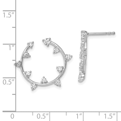 True Origin 14K White Gold 1/2 carat Lab Grown Diamond VS+ F+ Circular Post Complete Earrings