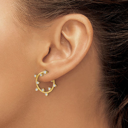 True Origin 14K Yellow Gold 1/2 carat Lab Grown Diamond VS+ F+ Circular Post Complete Earrings