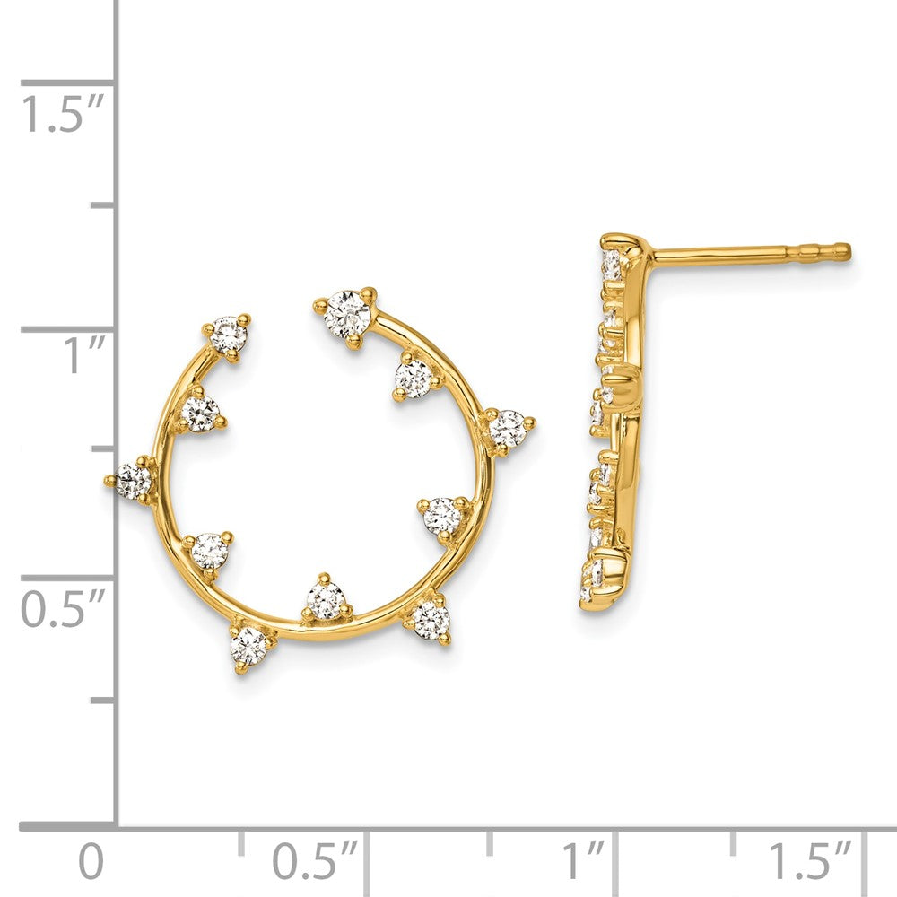 True Origin 14K Yellow Gold 1/2 carat Lab Grown Diamond VS+ F+ Circular Post Complete Earrings