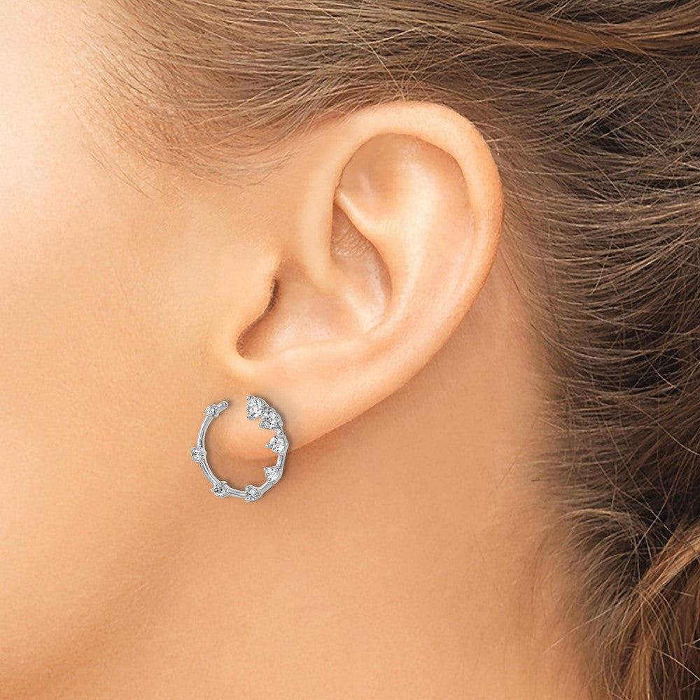 True Origin 14K White Gold 5/8 carat Lab Grown Diamond VS+ F+ Circular Post Complete Earrings
