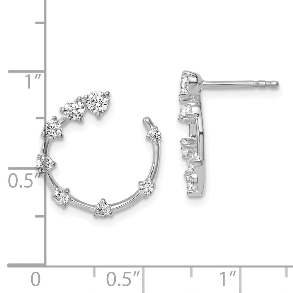 True Origin 14K White Gold 5/8 carat Lab Grown Diamond VS+ F+ Circular Post Complete Earrings
